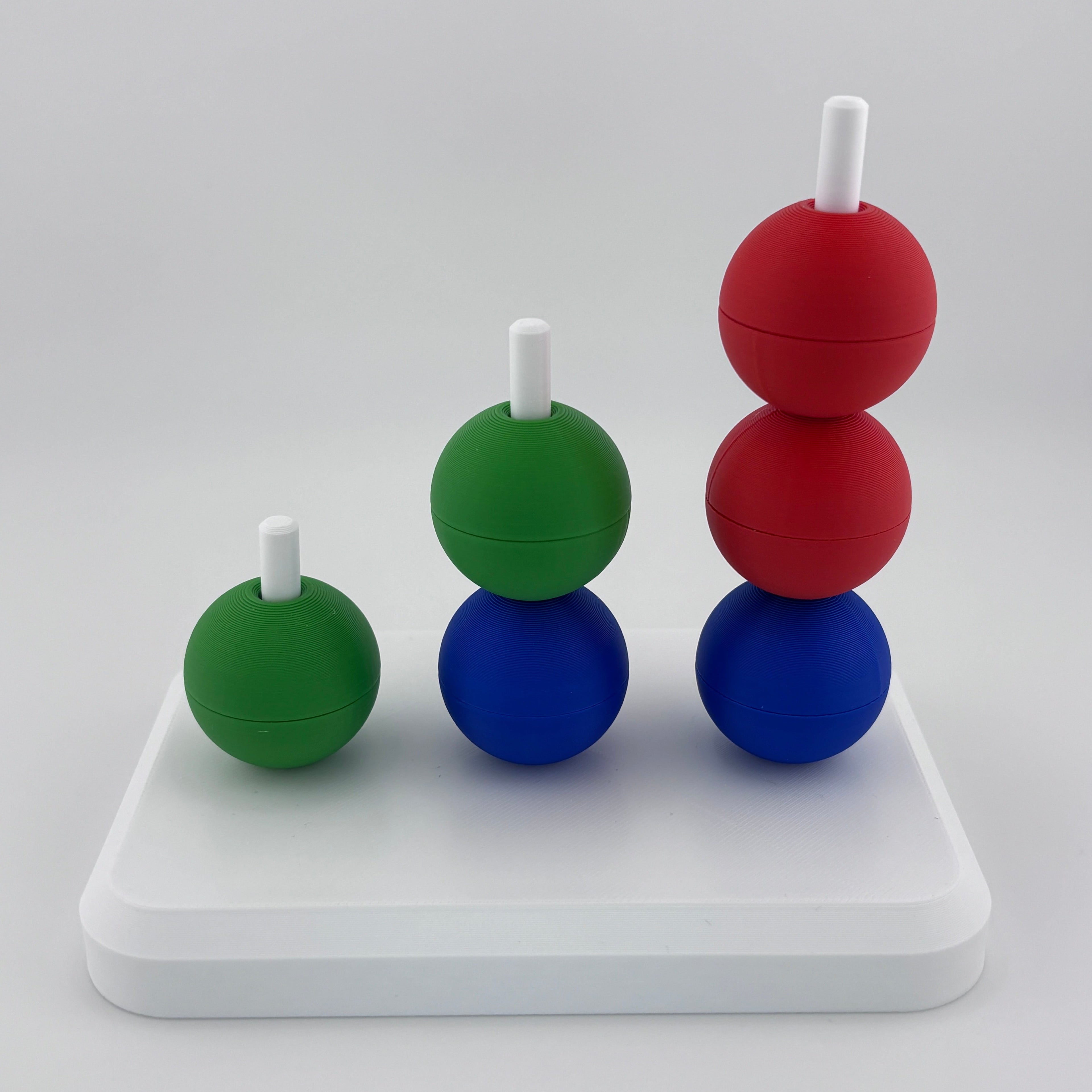 Torre de Londres set completo 6 esferas rojo verde azul 3 varillas evaluación. Tower of London complete set 6 balls red green blue 3 pegs clinical assessment