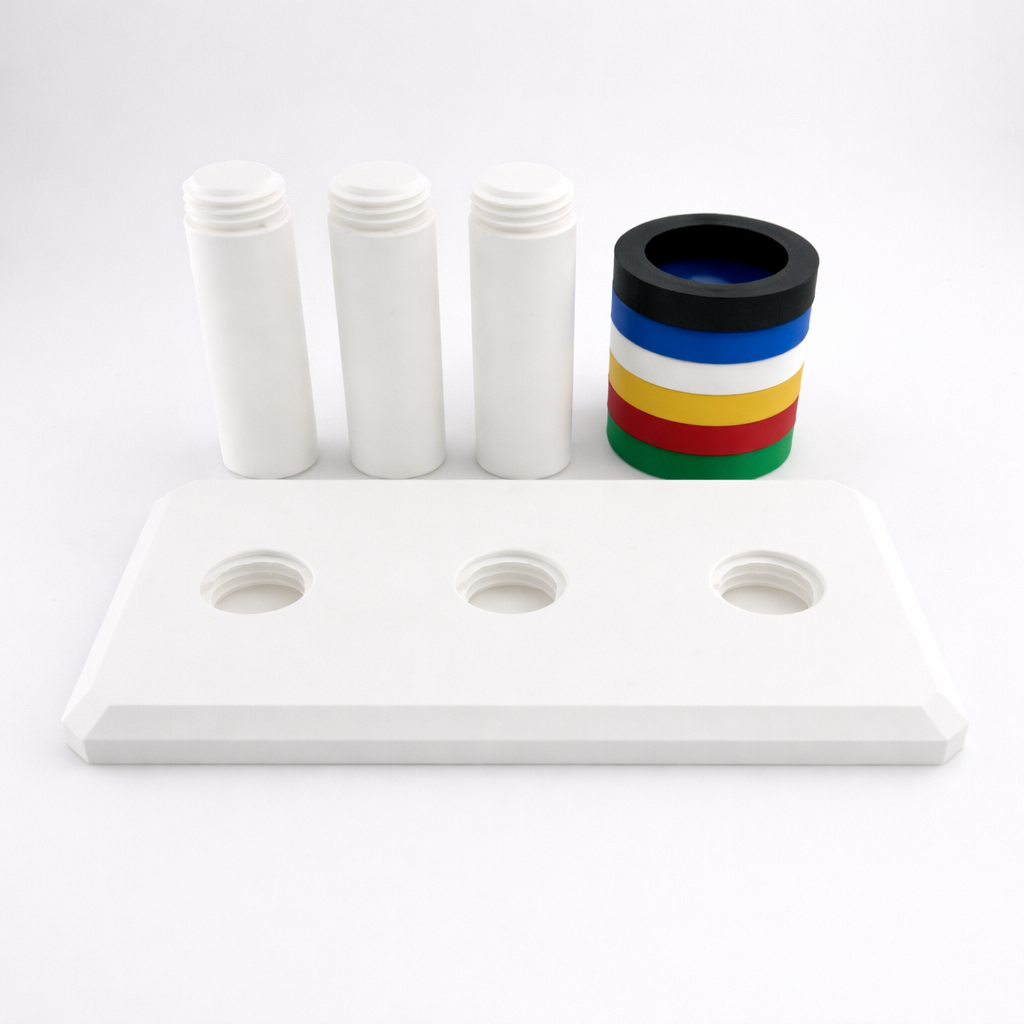Detalle anilla roja tablero ENFEN superficie y acabado PLA de precision evaluacion
neuropsicologica infantil | ENFEN red ring detail surface finish precision PLA neuropsychological
assessment material