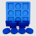 Tablero azul Bayley-III set completo 5 cuadrados y 4 círculos azules PLA evaluación cognitiva infantil | Bayley-III blue form board complete set 5 squares 4 circles PLA infant cognitive
assessment