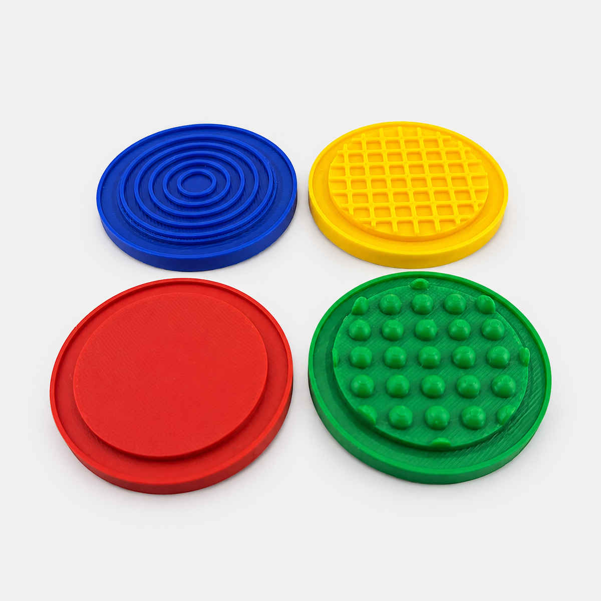 Pinzas ergonómicas kit motricidad fina PLA azul rojo verde amarillo prensión digital rehabilitación | Ergonomic clips fine motor kit PLA blue red green yellow pincer grasp rehabilitation occupational
therapy