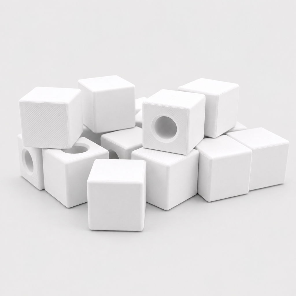 Cubos blancos ensartar Merrill-Palmer-R con cordón ensartado evaluación coordinación visomotora infantil | Merrill-Palmer-R white threading cubes with lace threaded visuomotor coordination developmental assessment
