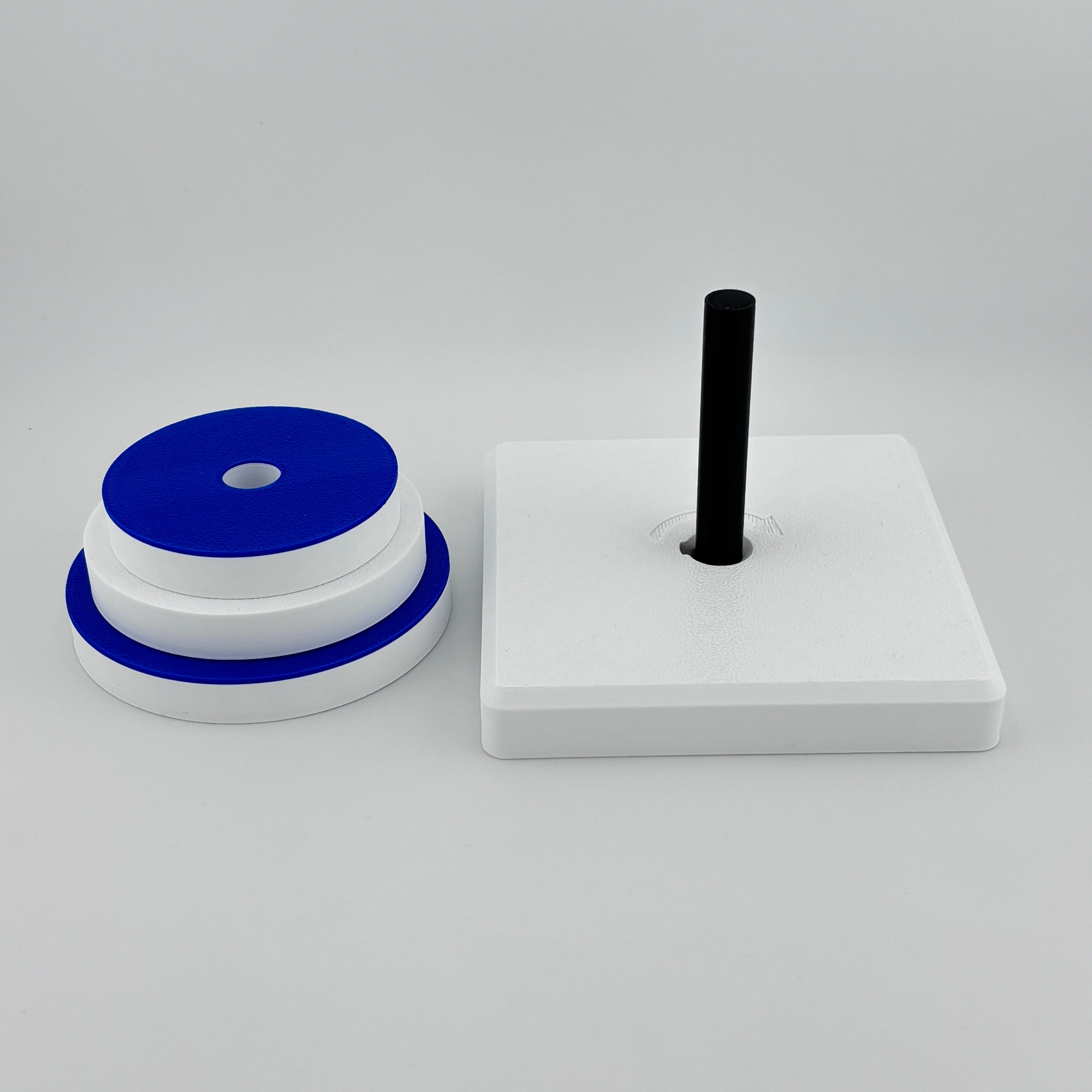 Los 3 discos Merrill-Palmer-R 2 bicolor azul blanco y 1 blanco PLA precisión evaluación motricidad fina | Merrill-Palmer-R 3 discs 2 blue white bicolor 1 white PLA precisión fine motor developmental assessment