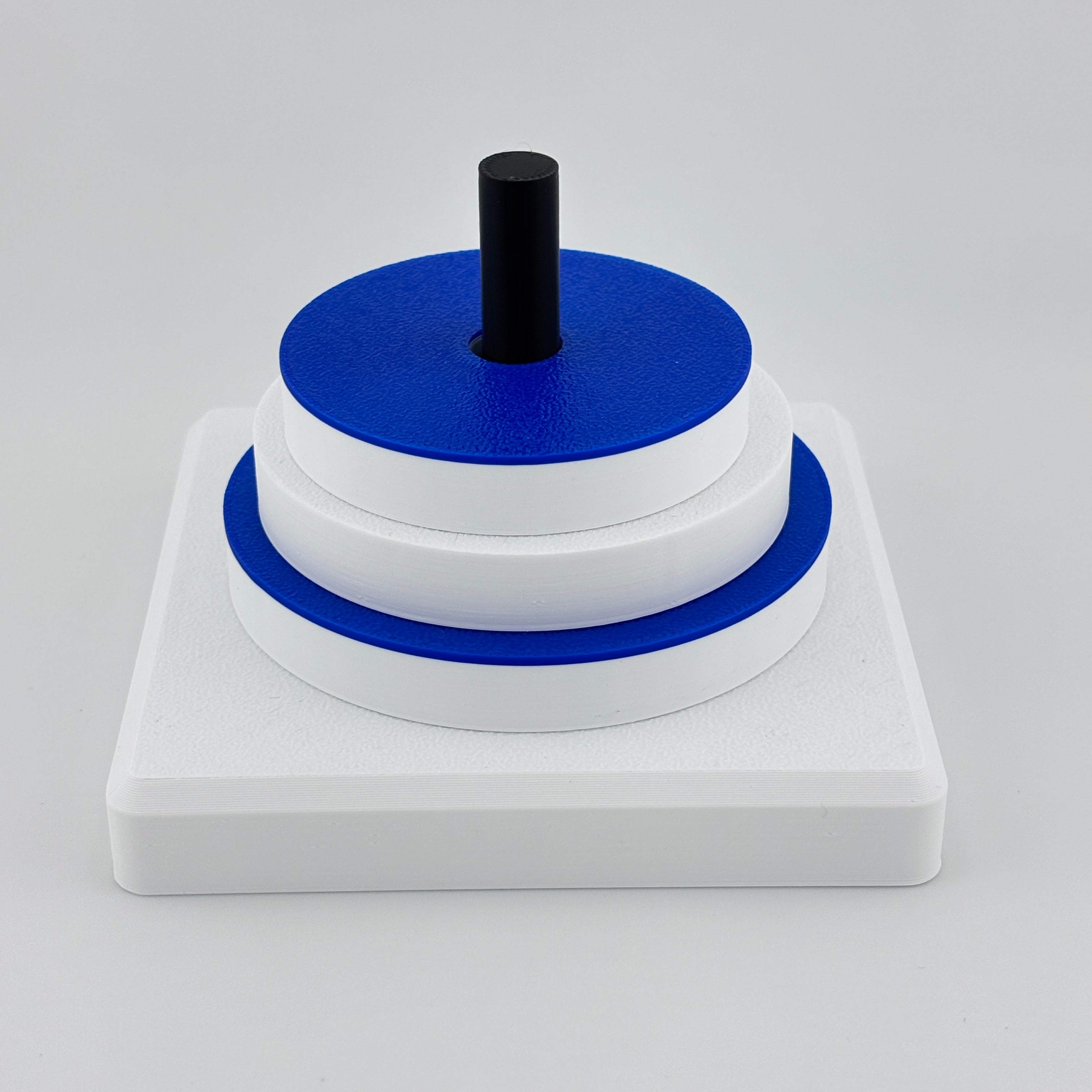 Set disco y poste Merrill-Palmer-R 3 discos 2 bicolor azul blanco 1 blanco PLA precisión desarrollo infantil | Merrill-Palmer-R disc peg set 3 discs 2 blue white bicolor 1 white PLA precisión child development assessment