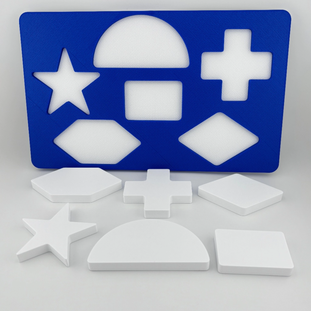 Las 6 piezas blancas Merrill-Palmer-R estrella semicírculo cruz rectángulo y rombos PLA precisión evaluación | Merrill-Palmer-R 6 white pieces star semicircle cross rectangle diamonds PLA precision developmental assessment