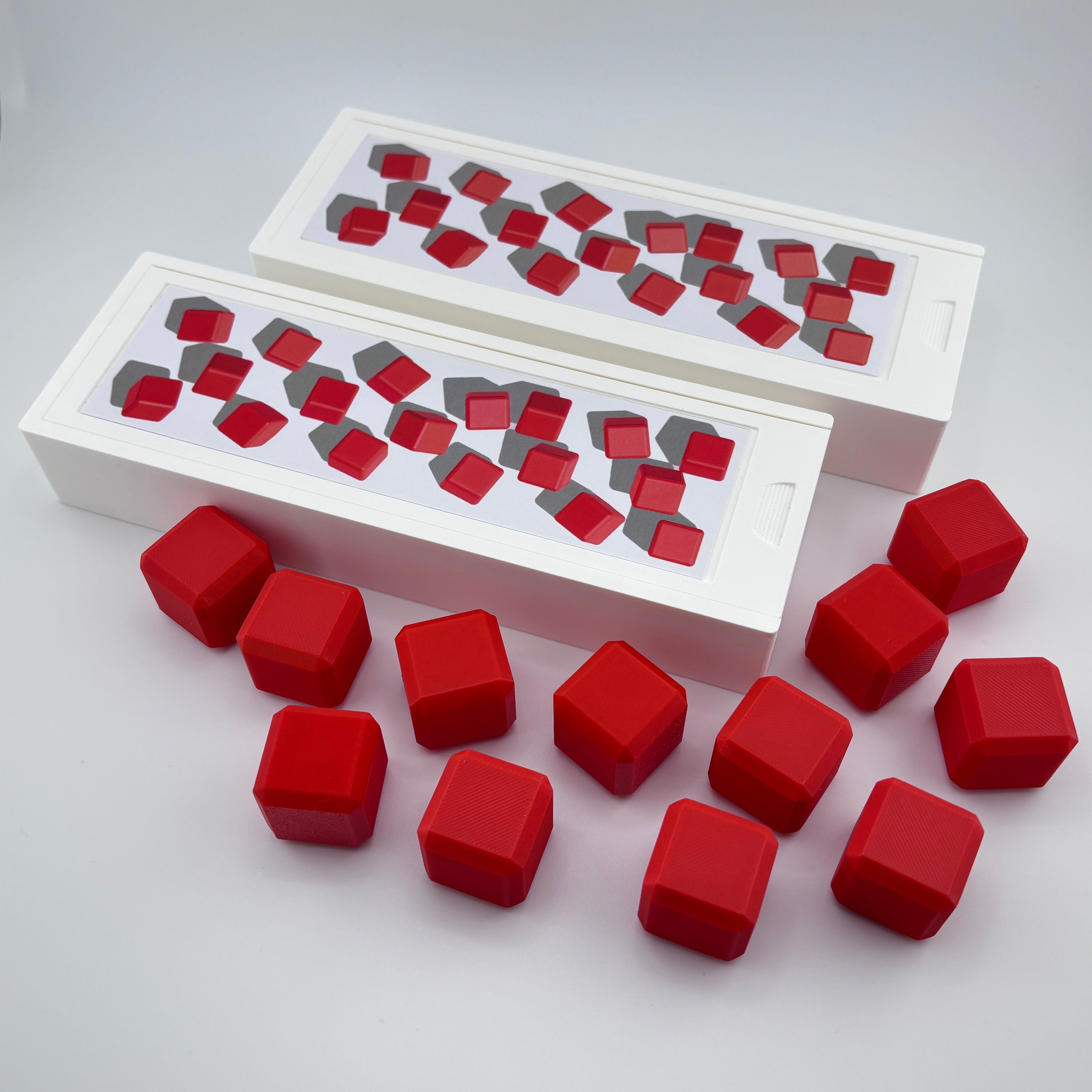 Kit NEPSY-II caja abierta con 12 cubos rojos PLA precisión material evaluación neuropsicológica
infantil | NEPSY-II complete kit open box 12 red PLA precision cubes pediatric neuropsychological
assessment