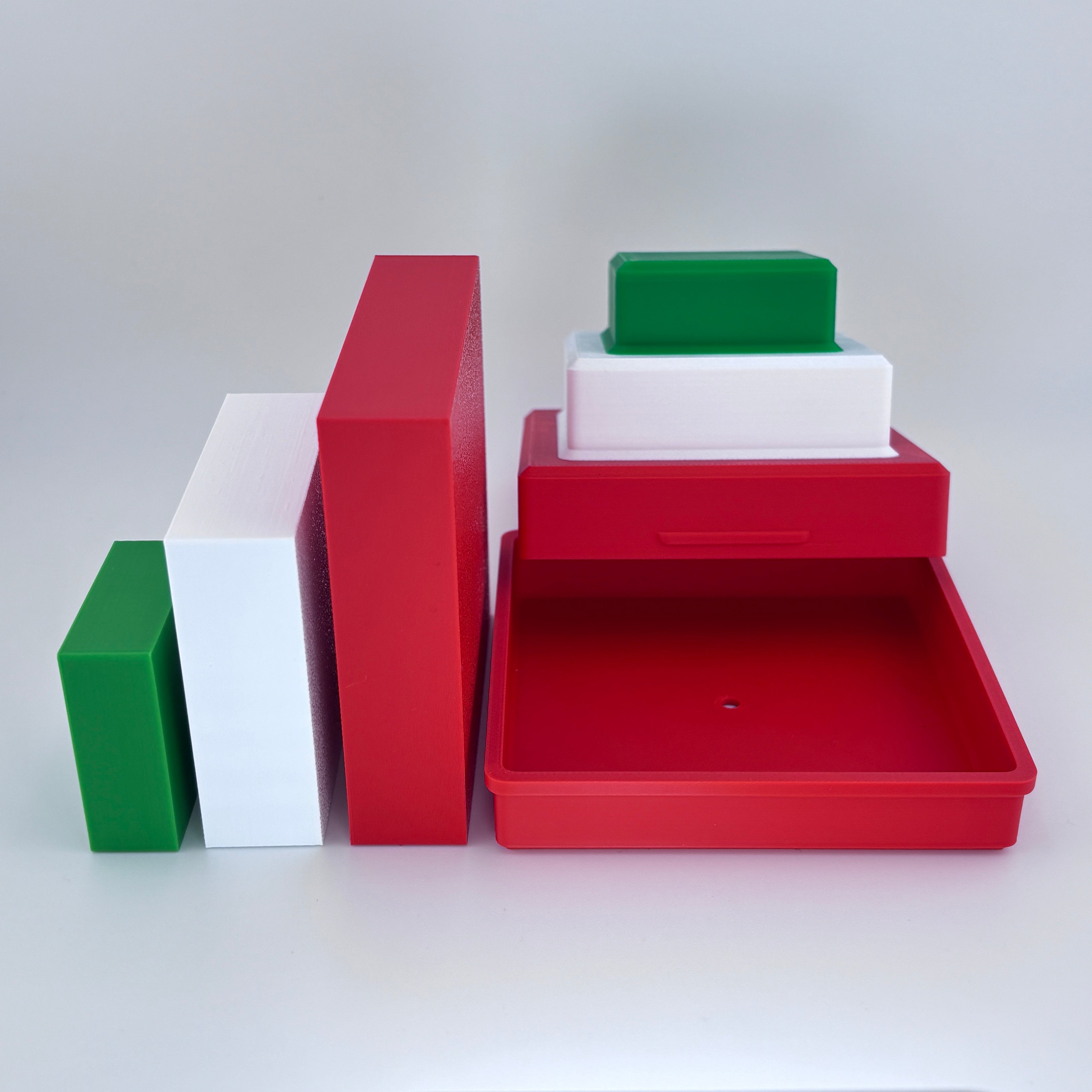 Pirámide de México ENI caja blanca con 3 bloques verde blanco rojo evaluación planificación
infantil PLA | Mexico pyramid ENI white box 3 green white red blocks PLA planning pediatric
assessment