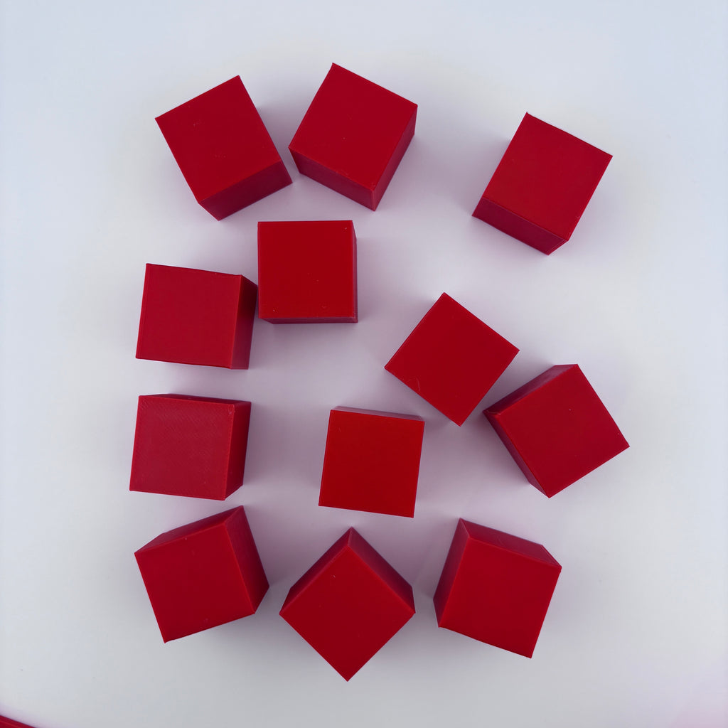 Cubos NEPSY-II | 12 Cubos Rojos 25 mm