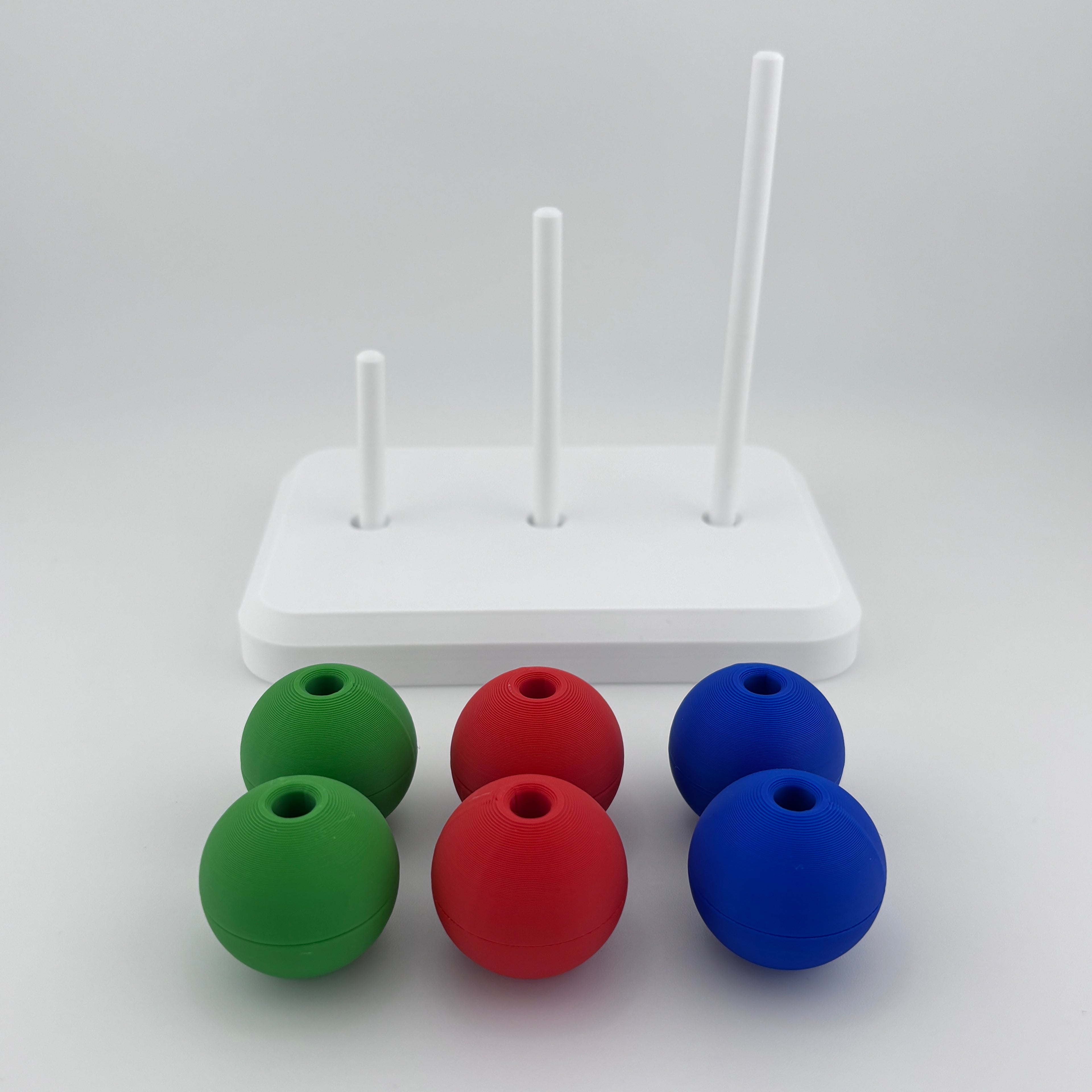 Las 6 esferas de la Torre de Londres 2 rojas 2 verdes 2 azules PLA precisión. Tower of London 6 balls 2 red 2 green 2 blue PLA precision clinical material