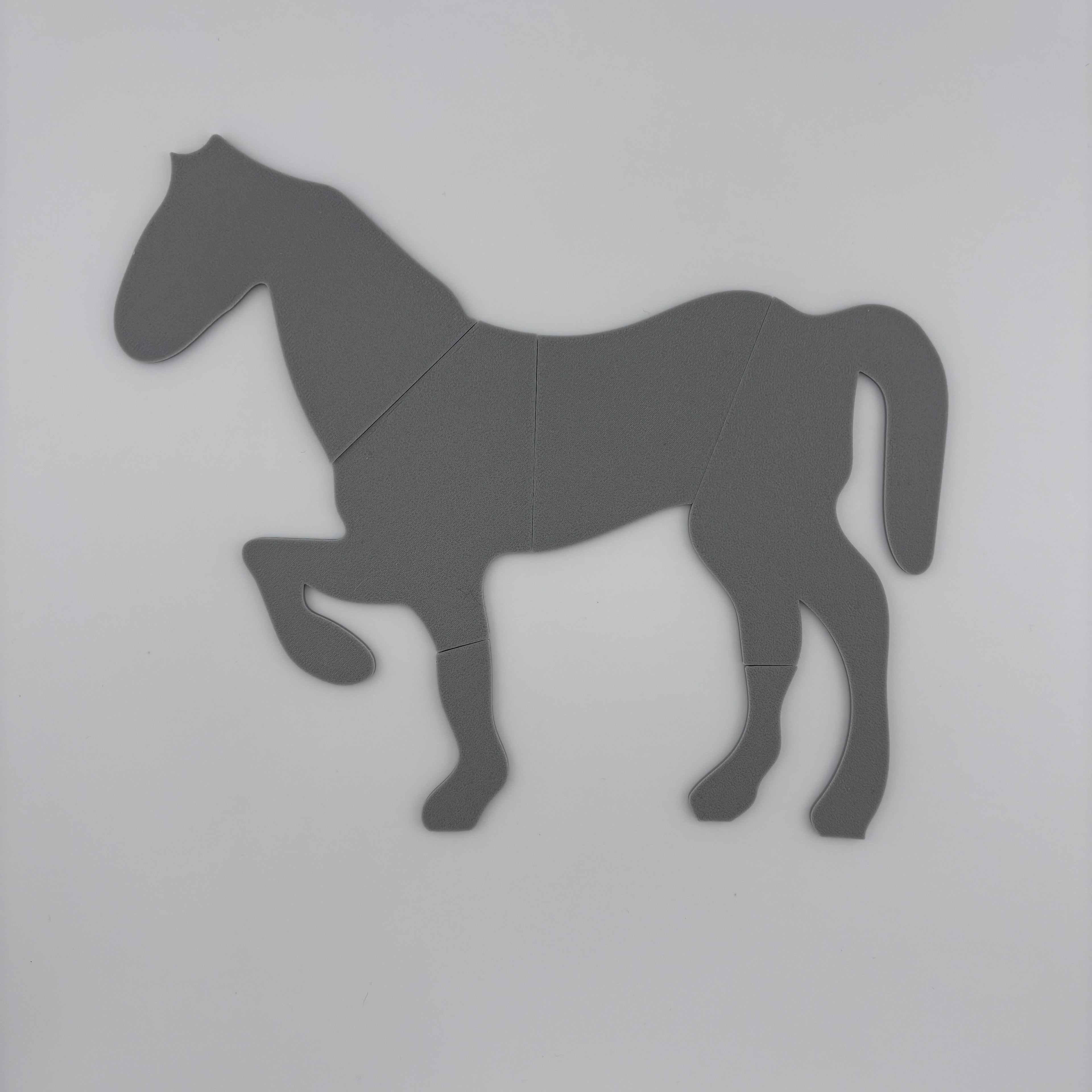 Rompecabezas caballo ensamblaje WISC-III Cubes IQ PLA gris síntesis visual evaluación cognitiva infantil | WISC-III horse object assembly puzzle grey PLA visual synthesis pediatric cognitive assessment